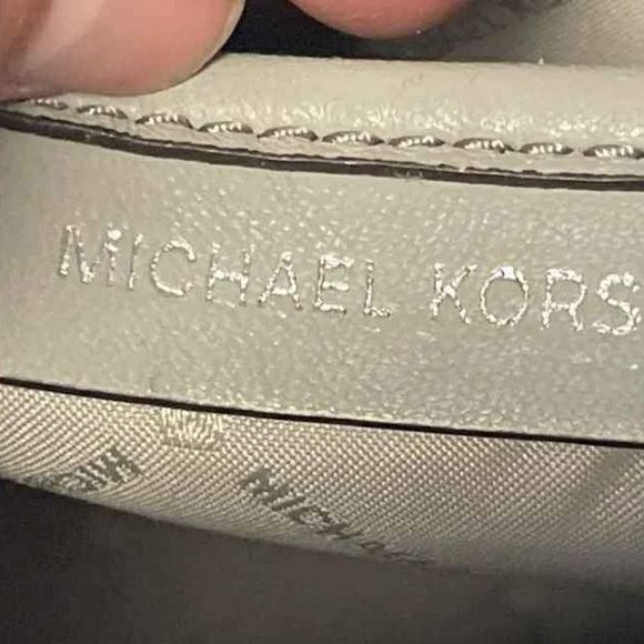 Michael Kors MK Designer Gray Quilted Chevron Backpack Shoulder Bag - Picture 9 of 9